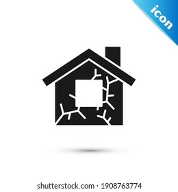 Grey House icon isolated on white background. Insurance concept. Security, safety, protection, protect concept.  Vector