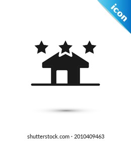 Grey House icon isolated on white background. Real estate agency or cottage town elite class.  Vector