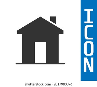 Grey House icon isolated on white background. Real estate agency or cottage town elite class.  Vector