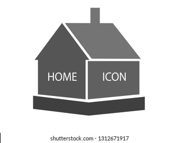 Grey House Icon for Web. Flat Design. Vector Illustration. Outdoor Architecture. Isolated Simple Illustration. Real Estate Concept. Flat button. White background. Home symbol. Real estate sign.
