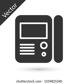 Grey House intercom system icon isolated on white background.  Vector Illustration