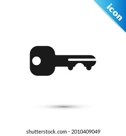 Grey House key icon isolated on white background.  Vector