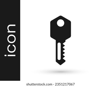 Grey House key icon isolated on white background.  Vector Illustration