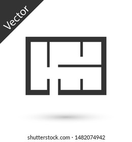 Grey House plan icon isolated on white background.  Vector Illustration