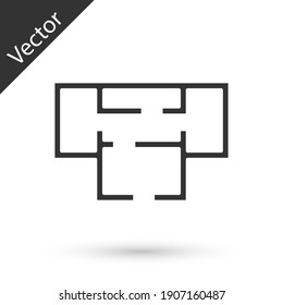 Grey House plan icon isolated on white background. Vector.