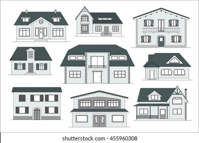 Grey houses with