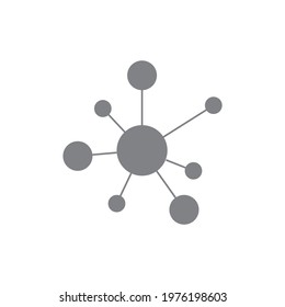 grey hub network connection line vector icon