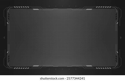 Grey HUD frames. Vector futuristic user interface. Modern technology digital control panel design. Vector illustration
