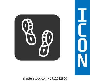 Grey Human footprints shoes icon isolated on white background. Shoes sole.  Vector