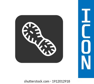 Grey Human footprints shoes icon isolated on white background. Shoes sole.  Vector