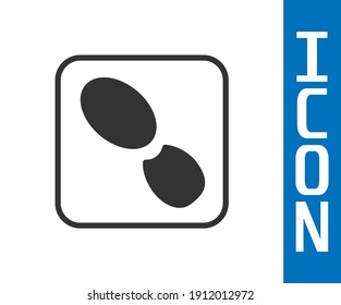 Grey Human footprints shoes icon isolated on white background. Shoes sole.  Vector