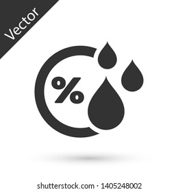 Grey Humidity icon isolated on white background. Weather and meteorology, thermometer symbol. Vector Illustration