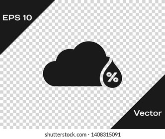 Grey Humidity icon isolated on transparent background. Weather and meteorology, cloud, thermometer symbol. Vector Illustration