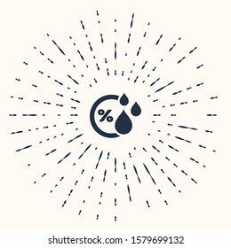 Grey Humidity icon isolated on beige background. Weather and meteorology, thermometer symbol. Abstract circle random dots. Vector Illustration