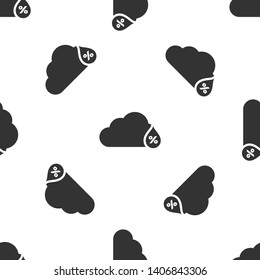 Grey Humidity icon isolated seamless pattern on white background. Weather and meteorology, cloud, thermometer symbol. Vector Illustration