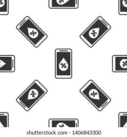 Grey Humidity for smart home icon isolated seamless pattern on white background. Weather and meteorology, thermometer symbol. Vector Illustration