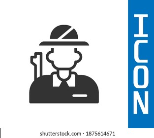 Grey Hunter icon isolated on white background.  Vector