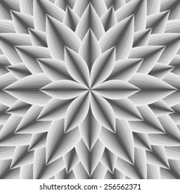 Grey hypnotic floral pattern - vector illustration.