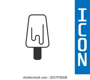 Grey Ice cream icon isolated on white background. Sweet symbol.  Vector