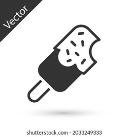 Grey Ice cream icon isolated on white background. Sweet symbol.  Vector