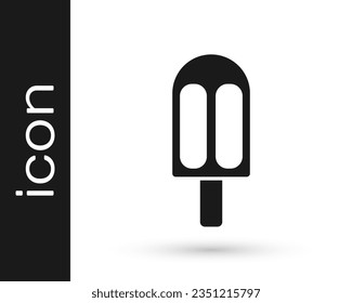 Grey Ice cream icon isolated on white background. Sweet symbol.  Vector Illustration