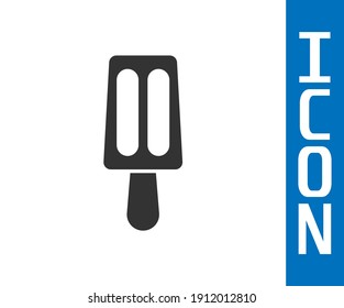 Grey Ice cream on stick icon isolated on white background. Sweet symbol.  Vector