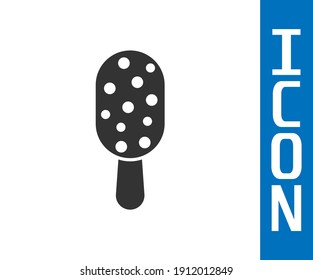 Grey Ice cream on stick icon isolated on white background. Sweet symbol.  Vector