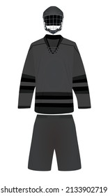Grey ice hockey jersey. vector illustration