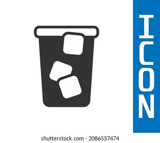Grey Ice tea icon isolated on white background. Iced tea.  Vector