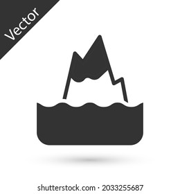 Grey Iceberg icon isolated on white background.  Vector