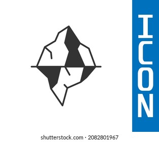 Grey Iceberg icon isolated on white background.  Vector