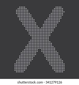 A Grey Icon Isolated on a Grey Background - X