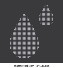 A Grey Icon Isolated on a Grey Background - Raindrops