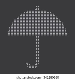 A Grey Icon Isolated on a Grey Background - Umbrella