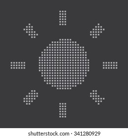 A Grey Icon Isolated on a Grey Background - Sun