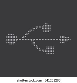 A Grey Icon Isolated on a Grey Background - USB Universal Serial Bus
