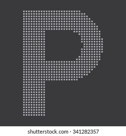 A Grey Icon Isolated on a Grey Background - Parking