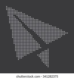 A Grey Icon Isolated on a Grey Background - Paper Plane