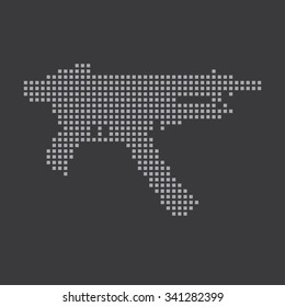 A Grey Icon Isolated on a Grey Background - MAchine Gun