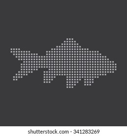 A Grey Icon Isolated on a Grey Background - Goldfish