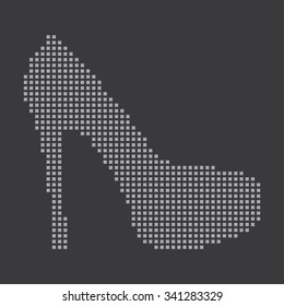 A Grey Icon Isolated on a Grey Background - High Heels