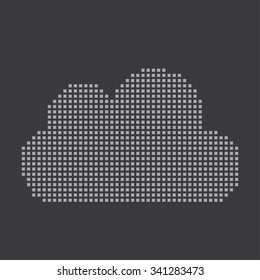 A Grey Icon Isolated on a Grey Background - Cloud