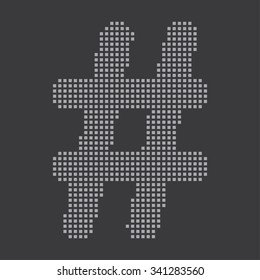 A Grey Icon Isolated on a Grey Background - Hash