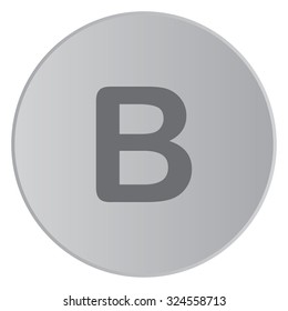 A Grey Icon Isolated on a Button with Grey Background - B