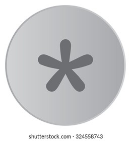 A Grey Icon Isolated on a Button with Grey Background - Star