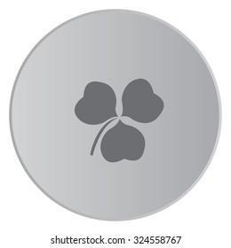 A Grey Icon Isolated on a Button with Grey Background - Clover
