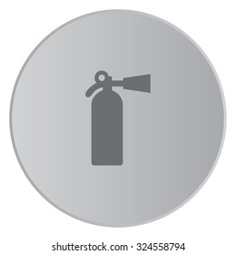 A Grey Icon Isolated on a Button with Grey Background - Fire Extinguisher