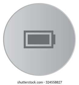 A Grey Icon Isolated on a Button with Grey Background - Battery