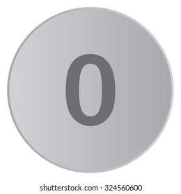 A Grey Icon Isolated on a Button with Grey Background - 0