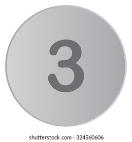 A Grey Icon Isolated on a Button with Grey Background - 3